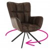 Designové otočné křeslo, látka s efektem broušené kůže, hnědá/černá, KOMODO-1
