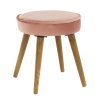 Taburet, růžová Velvet látka / hnědá, SAIDA