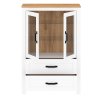 Vitrína, bílá alba / dub craft zlatý, LANZETTE K-3