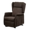 TV a relaxační křeslo ušák elektrické polohování 1 motor hnědá látka AKR134H
