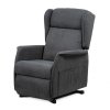 TV a relaxační křeslo ušák elektrické polohování 1 motor šedá látka AKR134S
