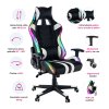 Kancelářské / herní křeslo s RGB podsvícením, černá / bílá / barevný vzor, ZOPA - 1
