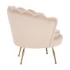 Křeslo ve stylu Art-deco, béžová Velvet látka / gold chrom-zlatý, NOBLIN