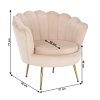 Křeslo ve stylu Art-deco, béžová Velvet látka / gold chrom-zlatý, NOBLIN