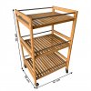 Servírovací vozík, přírodní bambus, NASHY-2