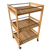 Servírovací vozík, přírodní bambus, NASHY-3