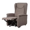 TV křeslo ušák elektrické polohování 2 motory béžovostříbrná látka AKR135ST