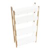 4-poličkový regál, přírodní bambus/bílá, BALTIKA TYP 3-3