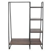 Šatníkový organizér / regál s policemi, černá/ořech, ROBYN-2