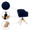 Otočné křeslo, Velvet látka, tmavě modrá / buk, DALIO-3
