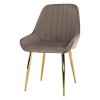 Jídelní židle, šedohnědá Taupe / gold chrom-zlatý, PERLIA