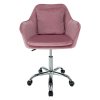 201095 5 kancelarske kreslo ruzova velvet latka chrom klian