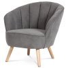 Křeslo světle šedá látka dřevěné nohy AKR128S