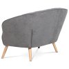 Dvoumístná sedačka potah světle šedá látka dřevěné nohy APO104S