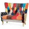 Dvojsedačka, potah látka patchwork, dřevěné nohy, AK-100 PW2