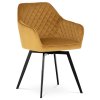 Jídelní židle, potah žlutá sametová látka, kovové nohy, černý matný lak DCH-425 YEL4-8