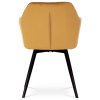 Jídelní židle, potah žlutá sametová látka, kovové nohy, černý matný lak DCH-425 YEL4-7