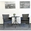 Zahradní set BASILEJ + HAMBURG (1x stůl + 2x křeslo) antracit  ZA AKČNÍ CENU