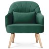 Francouzské křeslo s polštářem zelená sametová látka ASB-018 GRN-1