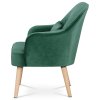 Francouzské křeslo s polštářem zelená sametová látka ASB-018 GRN-3