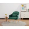 Francouzské křeslo s polštářem zelená sametová látka ASB-018 GRN-7