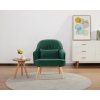 Francouzské křeslo s polštářem zelená sametová látka ASB-018 GRN-7