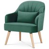 Francouzské křeslo s polštářem zelená sametová látka ASB-018 GRN