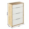 Komoda se čtyřmi šuplíky, dub artisan/bílá, RIOMA TYP 22-3
