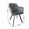 Křeslo, látka samet šedá/černá, ZERON NEW-2