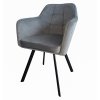 Křeslo, látka samet šedá/černá, ZERON NEW