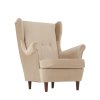Křeslo ušák, béžovozlatá/ořech, RUFINO 2 NEW-3