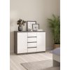 Komoda Naia 76236 beton/bílý lesk