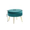 Luxusní taburet, smaragdová Velvet látka / chrom zlatý, Art-deco, NOBLIN TYP 1-2