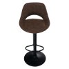 Barová židle, hnědá látka s efektem broušené kůže, LORASA NEW-1