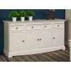 Belluno Elegante bílá komoda 4D3S z masivu s bílou deskou