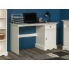 Belluno Elegante bílá psací stůl z masivu s bílou deskou