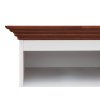 Belluno Elegante bílá televizní skříňka z masivu s ořechovou deskou