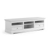 Belluno Elegante velký bílý televizní stolek z masivu s bílou deskou