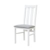 Belluno Elegante židle 10 bílá z masivu s látkovým sedákem