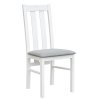 Belluno Elegante židle 10 bílá z masivu s látkovým sedákem