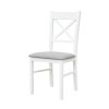 Belluno Elegante židle 22 bílá z masivu s látkovým sedákem