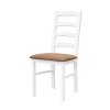 Belluno Elegante židle 01 bílá z masivu s látkovým sedákem