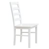 Belluno Elegante židle 01 bílá z masivu s bílým sedákem