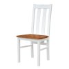 Belluno Elegante židle 10 bílá z masivu s dubovým sedákem