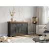 Belluno Elegante grafitová komoda 3D3S z masivu s dubovou deskou