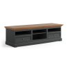 Belluno Elegante velký grafitový televizní stolek z masivu s dubovou deskou