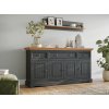 Belluno Elegante grafitová komoda 4D3S z masivu s borovicovou deskou