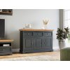 Belluno Elegante grafitová komoda 3D3S z masivu s borovicovou deskou