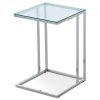 Přístavný stolek 40x40x60 cm skleněná deska 84056-06 CR