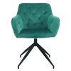 Otočná židle, zelená Velvet látka/černá, VELEZA NEW